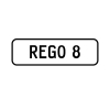 A 'REGO 8' Personalised Plate