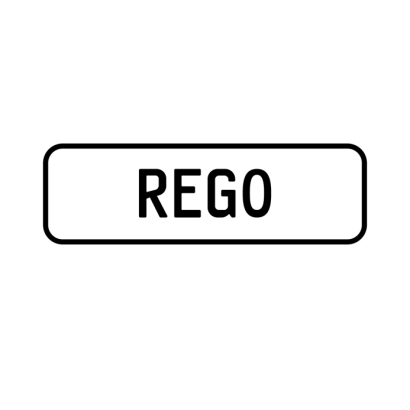 A 'REGO' Personalised Plate