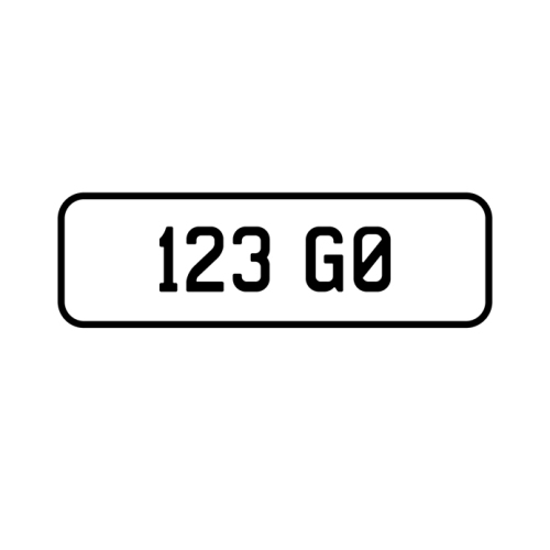 A '123 G0' Personalised Plate
