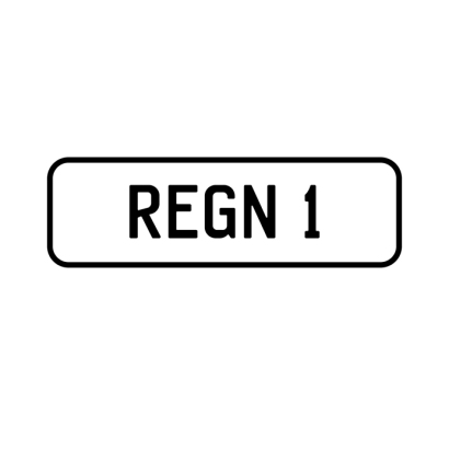 A 'REGN 1' Personalised Plate
