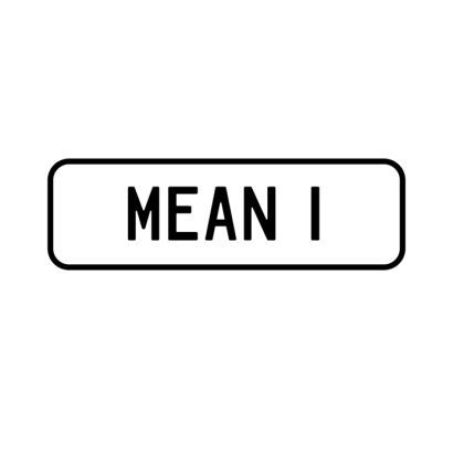 A 'MEAN I' Personalised Plate