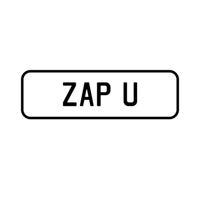 A 'ZAP U' Personalised Plate