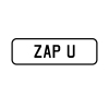 A 'ZAP U' Personalised Plate