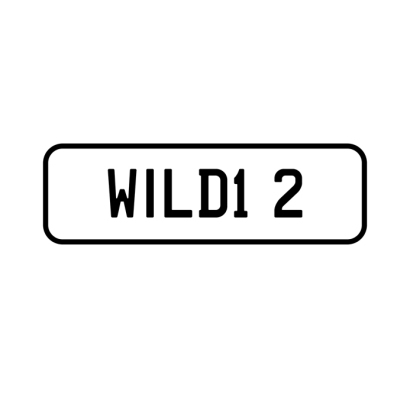A 'WILD1 2' Personalised Plate