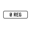 A '0 REG' Personalised Plate