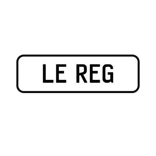 A 'LE REG' Personalised Plate
