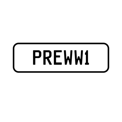 A 'PREWW1' Personalised Plate