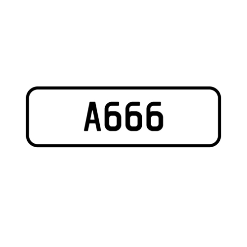 A 'A666' Personalised Plate