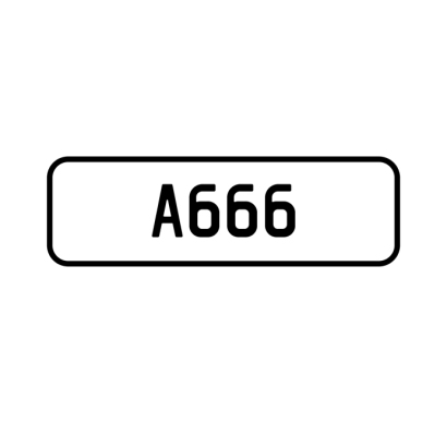 A 'A666' Personalised Plate