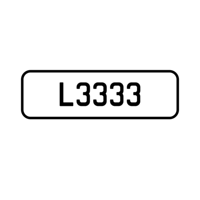 A 'L3333' Personalised Plate