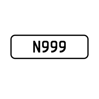 A 'N999' Personalised Plate