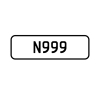 A 'N999' Personalised Plate