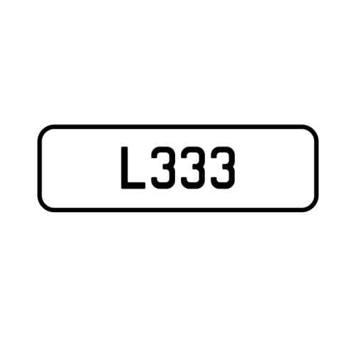 A 'L333' Personalised Plate