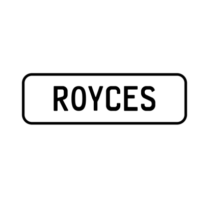 A 'ROYCES ' Personalised Plate