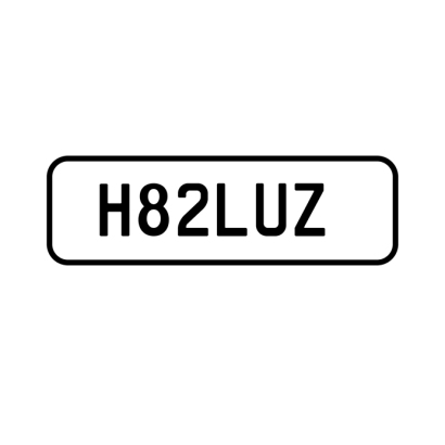 A 'H82LUZ' Personalised Plate