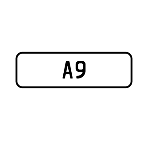 A 'A9' Personalised Plate