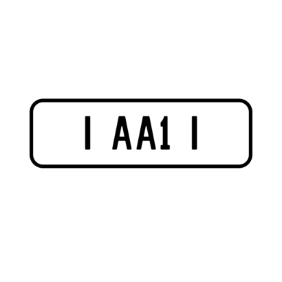 A 'I AA1 I ' Personalised Plate