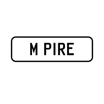 A 'M PIRE ' Personalised Plate