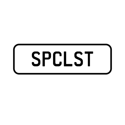A 'SPCLST' Personalised Plate