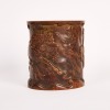 A Chinese Qing Dynasty Carved Bamboo 'Qilin' Brush Pot - 2