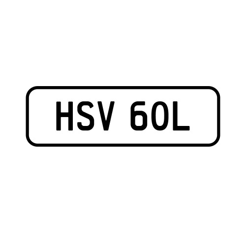 A 'HSV 6OL' Personalised Plate
