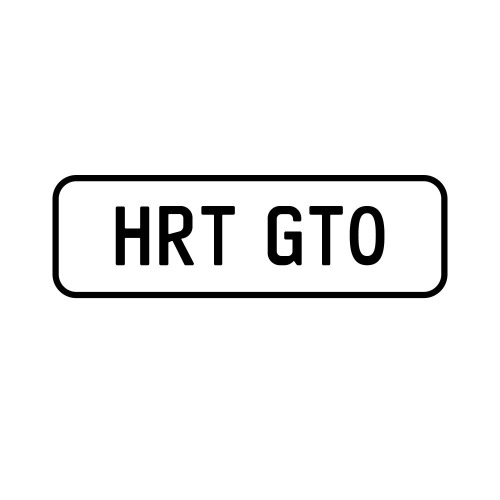 A 'HRT GTO' Personalised Plate