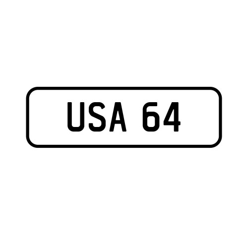 A 'USA 64' Personalised Plate