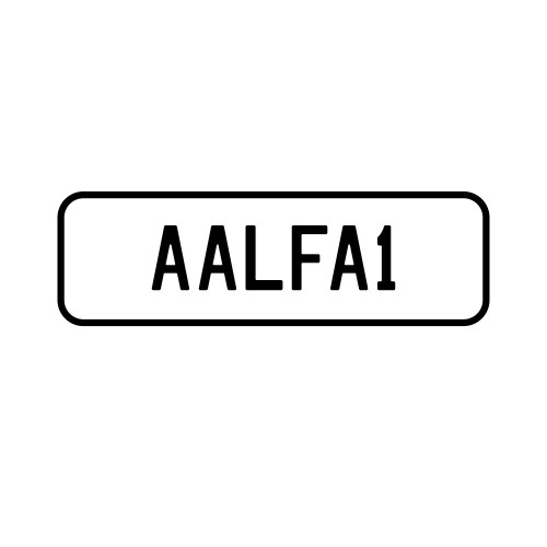 A 'AALFA1' Personalised Plate