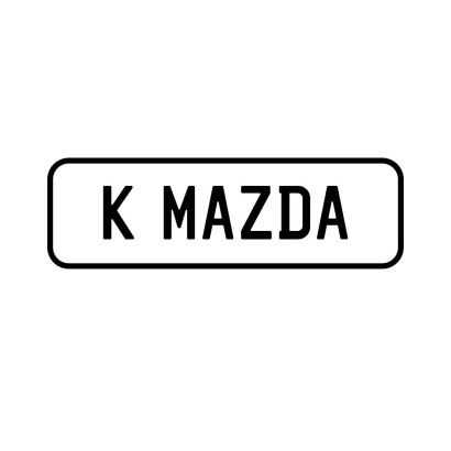 A 'K MAZDA' Personalised Plate