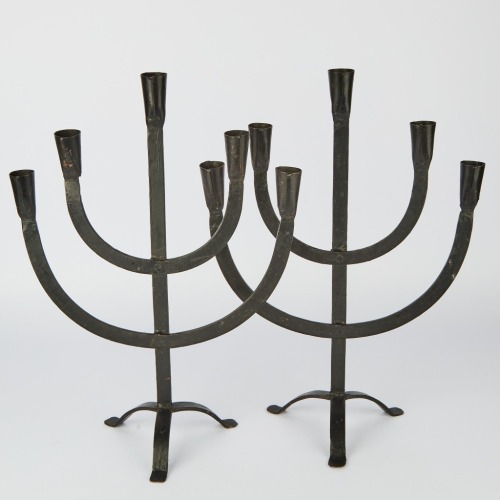 A Pair of Brutalist Candelabras