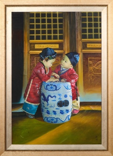 A Large Chinese Oil Painting