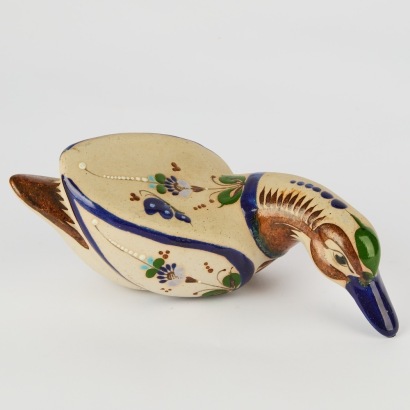 A Vintage Traditional Mexican Folk Art Pottery Duck