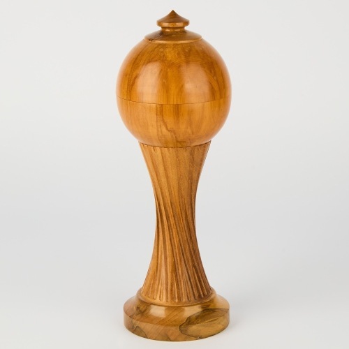 A Hand-Turned Rimu and Walnut Pedestal Trinket Box