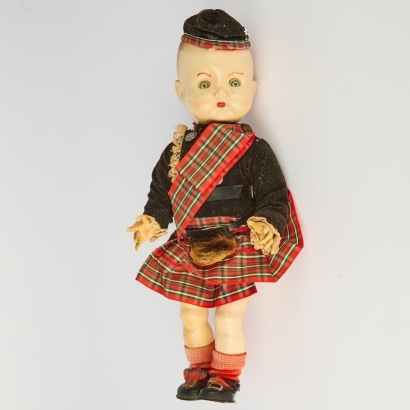 A Vintage Celluloid Roddy Scottish-Themed Doll