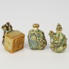 A Group of Three Chinese 20th Century Celadon-Glazed Snuff Bottles
