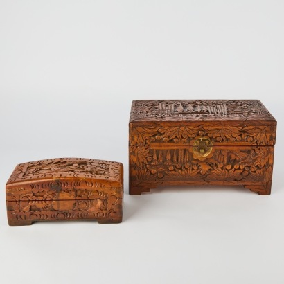 A 20th Century Chinese Carved Camphorwood Chest