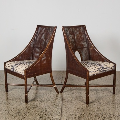 A Pair of McGuire Dining Chairs by Barbara Barry AF