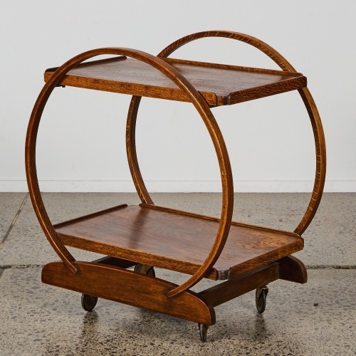 An Oak Art Deco Drink Trolley
