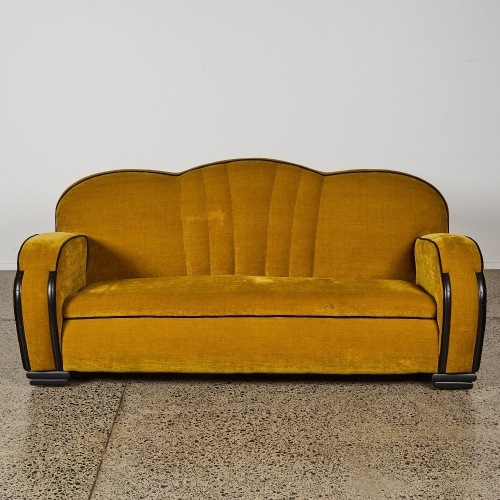 An Art Deco Skyscraper Three Seater Sofa c.1930s