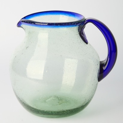 A Vintage Handblown Recycled Glass Jug from Mexico