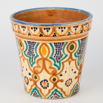 A Moroccan Handmade Painted Garden Pot
