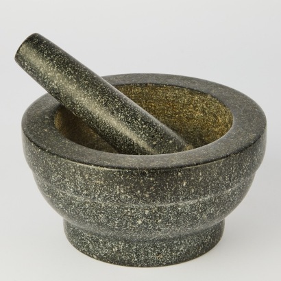 A Heavy Marble Mortar and Pestle