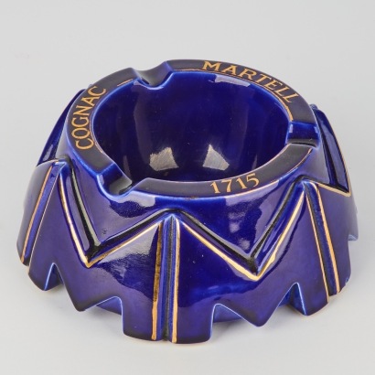 A large Vintage Martell Cognac Ashtray Made in France