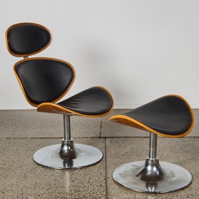A Danform Curve Lounge Chair and Matching Footstool