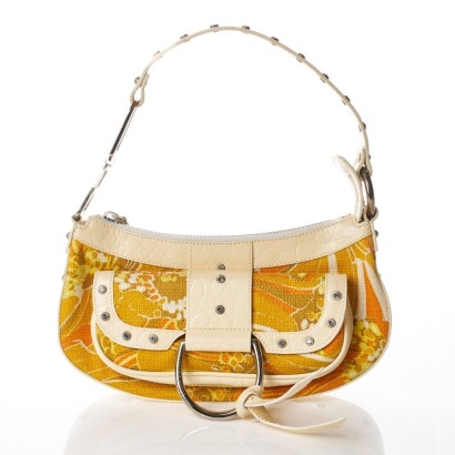 Dolce & Gabanna, Yellow Textile / White Leather, Mini Shoulder Bag