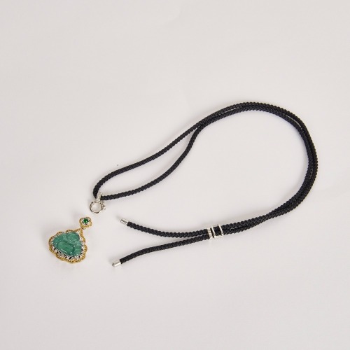 A Chinese 20th Century Jadeite Buddhist Pendant