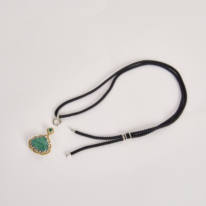 A Chinese 20th Century Jadeite Buddhist Pendant