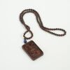 A Chinese 20th Century Carved Hardwood Guanyin Pendant - 3