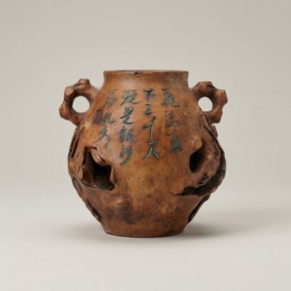 A Chinese Early to Mid 20th Century Zisha Two-Handled Jar