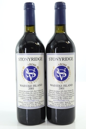 (2) 2001 Stonyridge Vineyard Larose, Waiheke Island